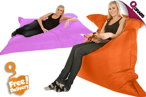 For QR299, Lounge with Uniquely Shaped, Big Puff Sac Bean Bags with FREE Delivery - Choose from 2 Fun Colors! (QR650 Value)